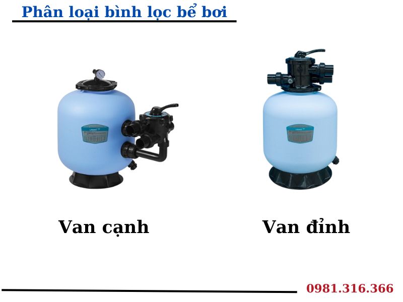 Bình lọc bể bơi van đỉnh và bình lọc bể bơi van cạnh