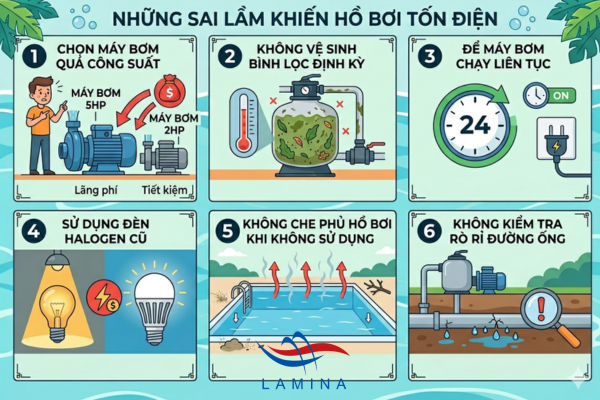 Tránh những sai lầm này là một cách tiết kiệm điện cho hồ bơi
