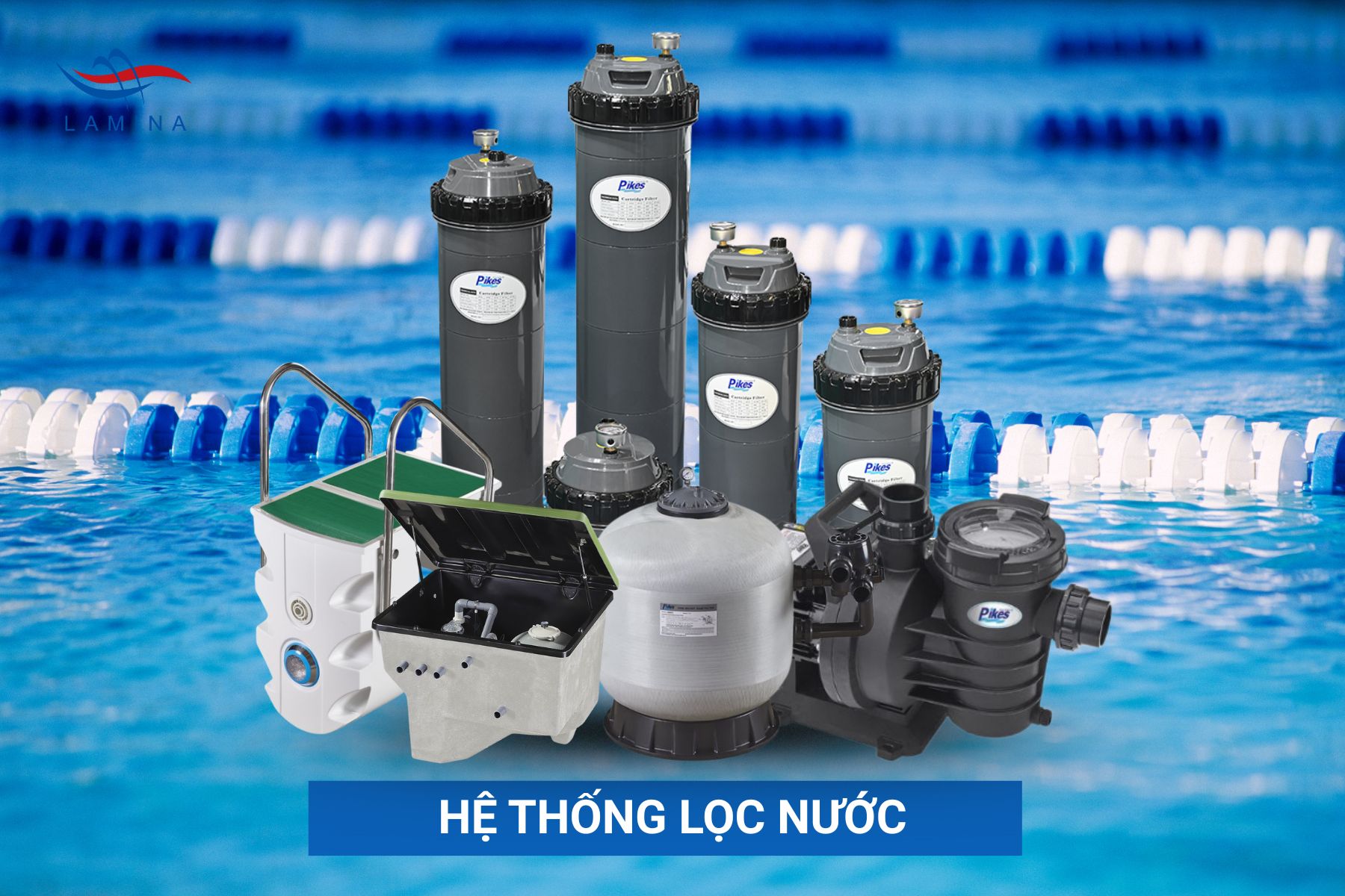 Khi thi công bể bơi không thể bỏ qua khâu lắp đặt thiết bị Tất cả thiết bị đều được nhập khẩu chính hãng từ các thương hiệu uy tín như Pikes, Waterco, Minder, Eumax, Midas, có chứng nhận xuất xứ rõ ràng và bảo hành tối thiểu 12 tháng