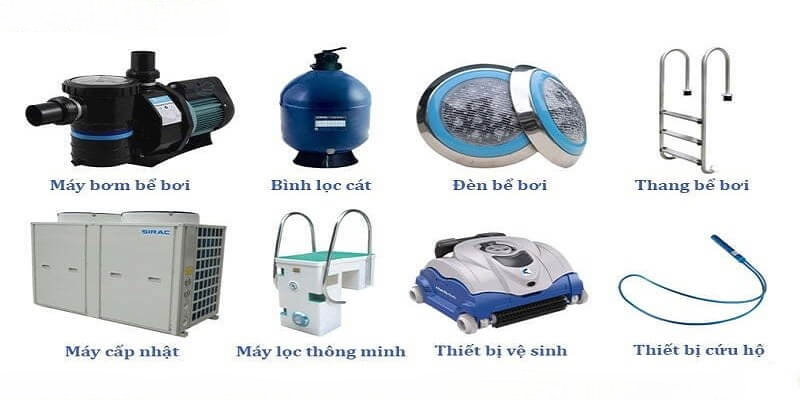 thiết bị bể bơi gồm những gì