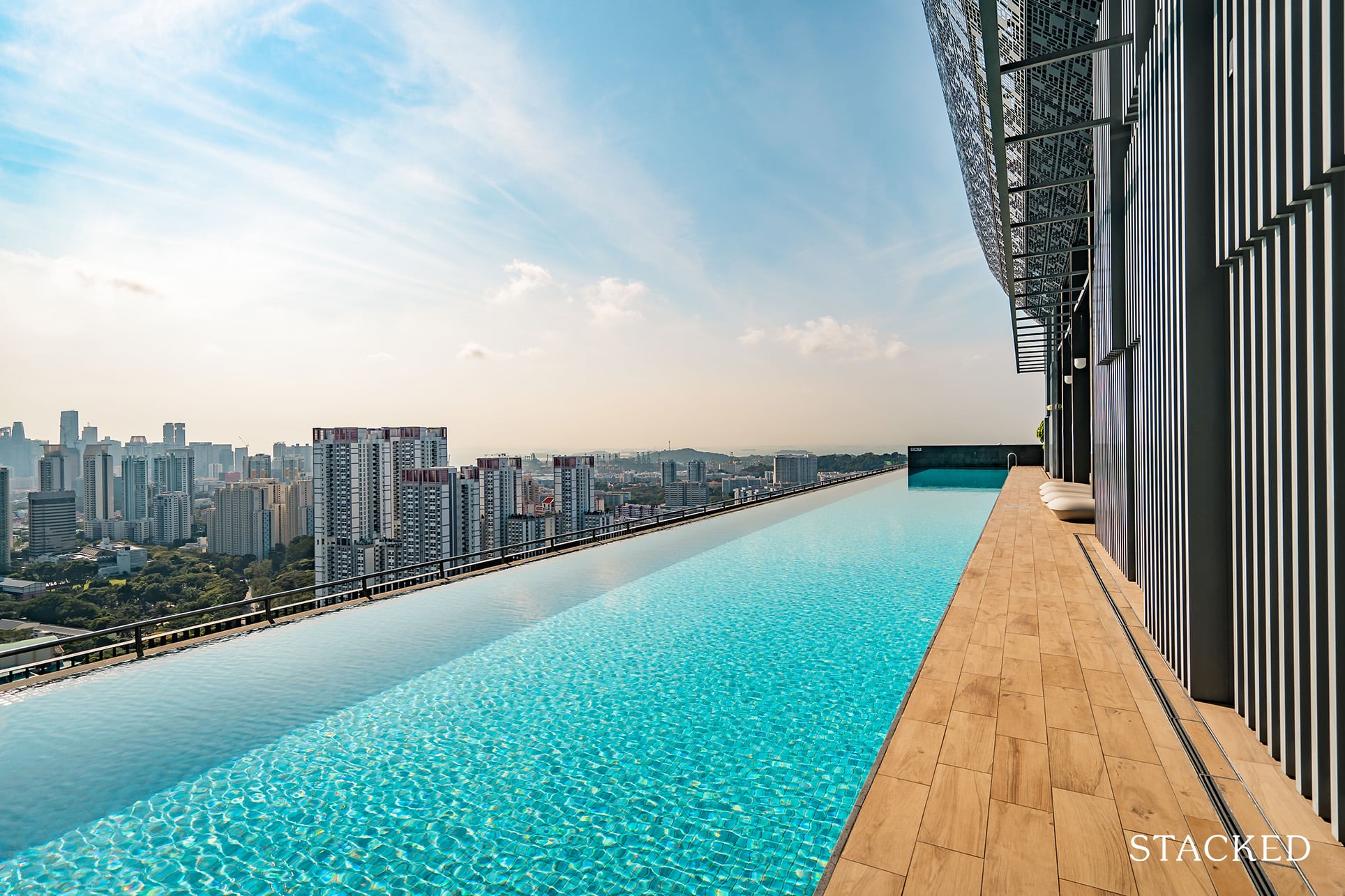 Bể bơi sân thượng thiết kế đơn giản, hiện đại và đẳng cấp