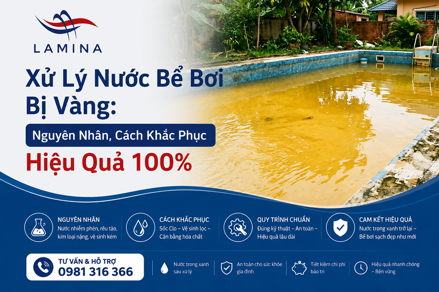 Xử Lý Nước Bể Bơi Bị Vàng