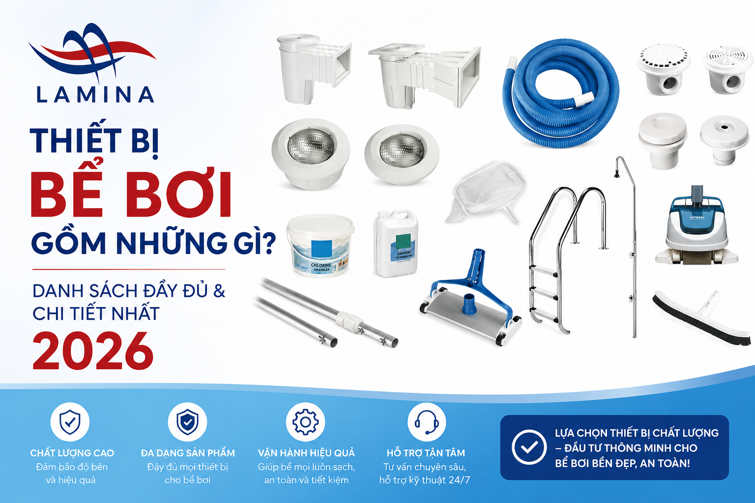 thiết bị bể bơi gồm những gì